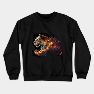 Universium and Tiger: A Cosmic Duo Crewneck Sweatshirt